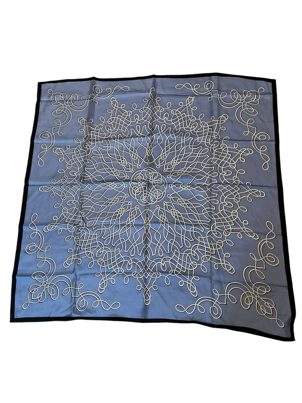 Talbots Simple Rope Blue Silk Scarf Large 34” x 34”